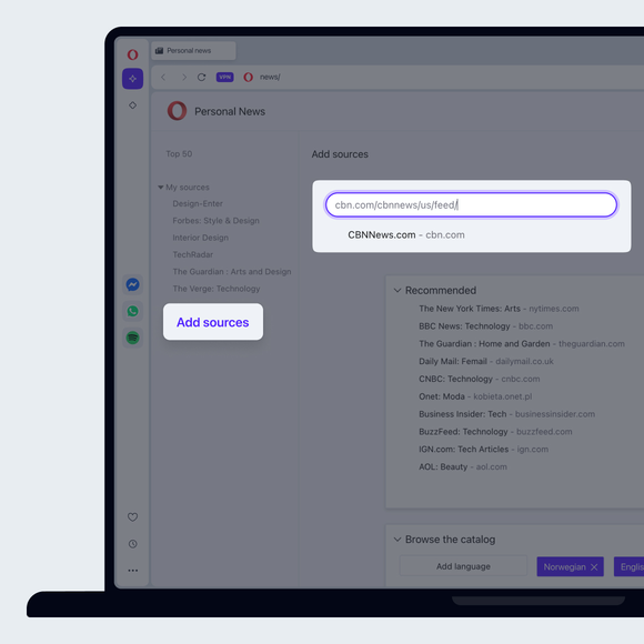 Hinzufügen von RSS-Feeds