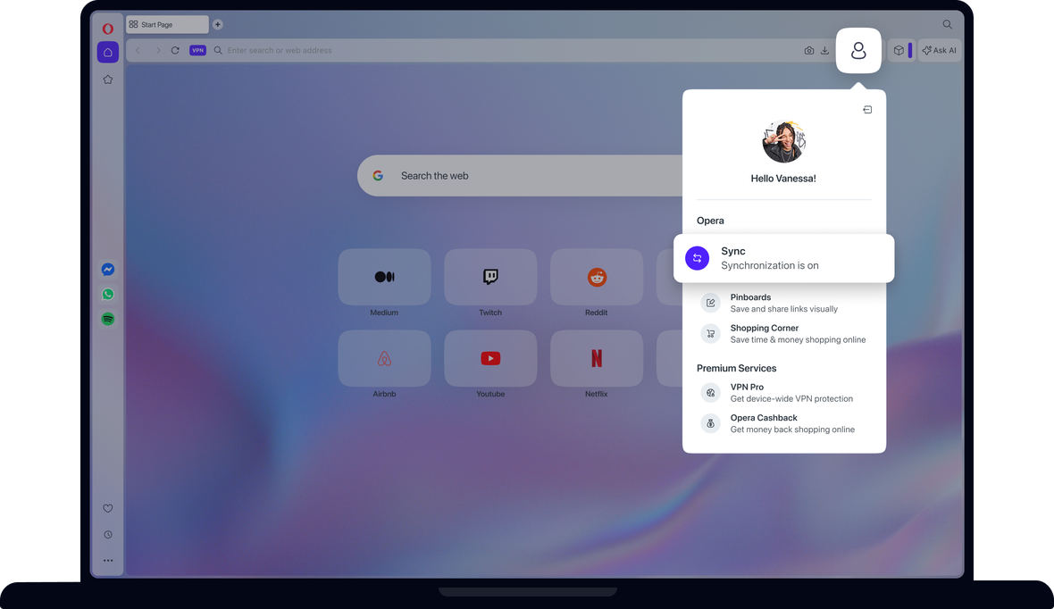 Đồng bộ hóa các trình duyệt Opera của cậu
