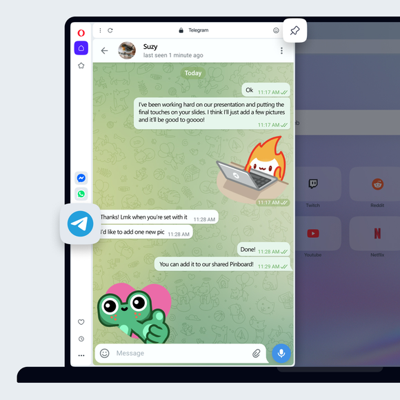 Telegram in Opera Browser