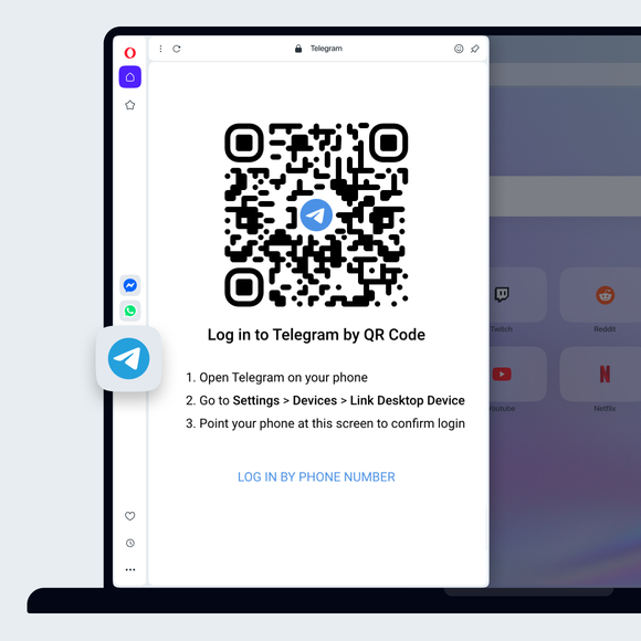 Sync Telegram in Opera Browser