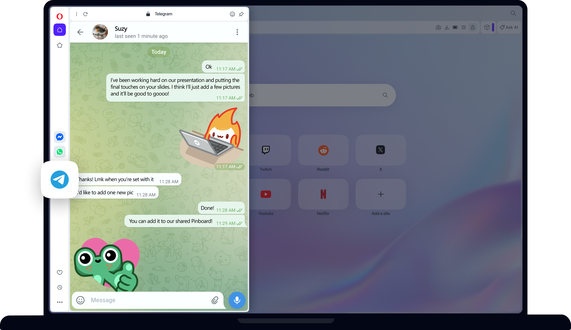 Telegram in Opera | Use Telegram on desktop | Opera
