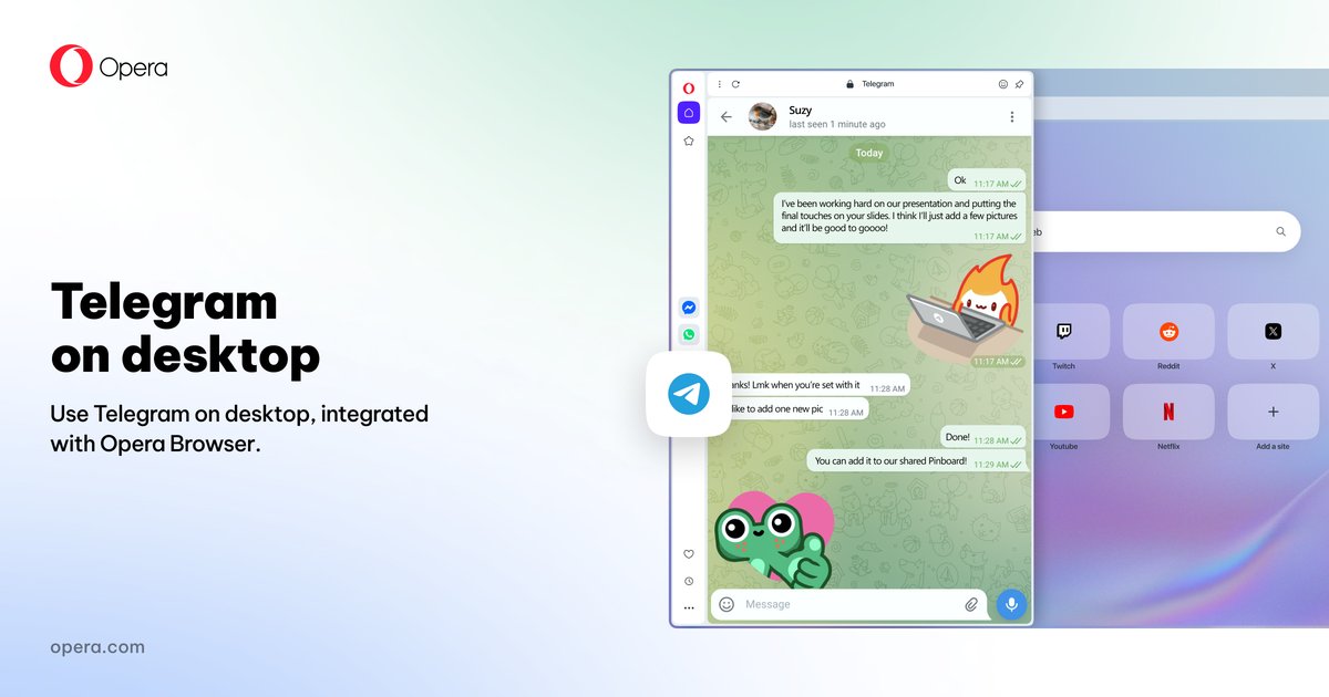 Telegram in Opera | Use Telegram on desktop | Opera