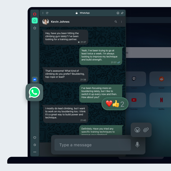 WhatsApp in the Opera browser