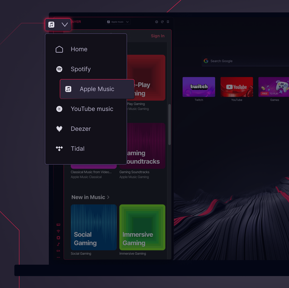 Reprodutor de música GX