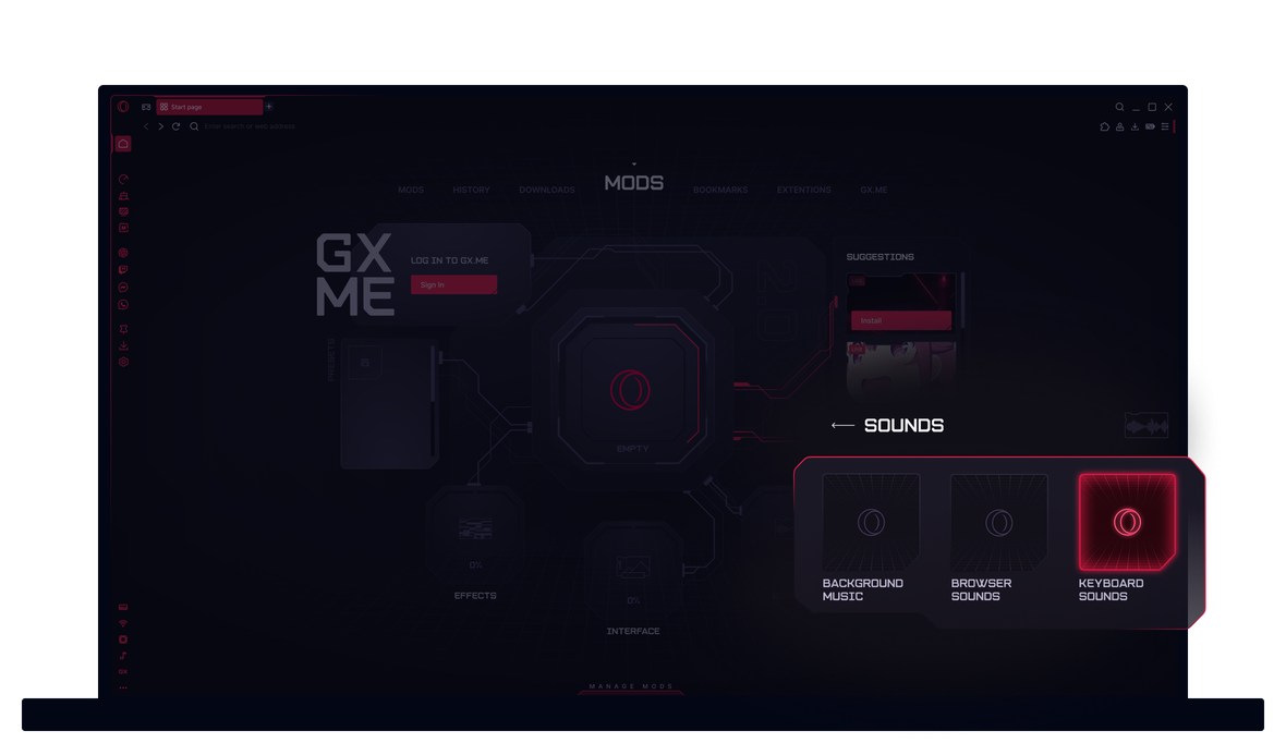 Sons de teclado no GX