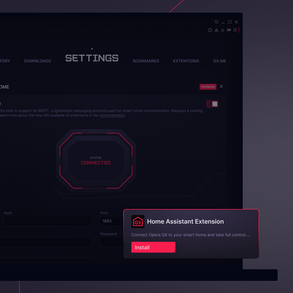 Увімкніть функцію «Розумний дім» у браузері GX