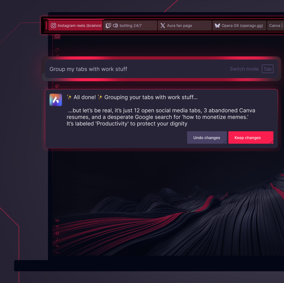 Group tabs by session, task, or chaos level