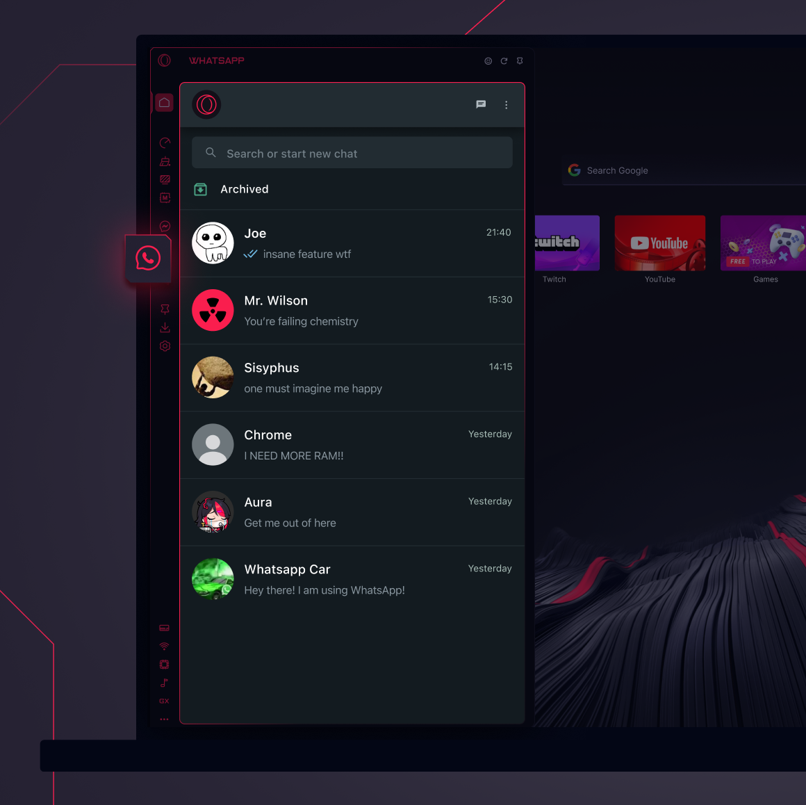 WHATSAPP IN OPERA GX visual data 6