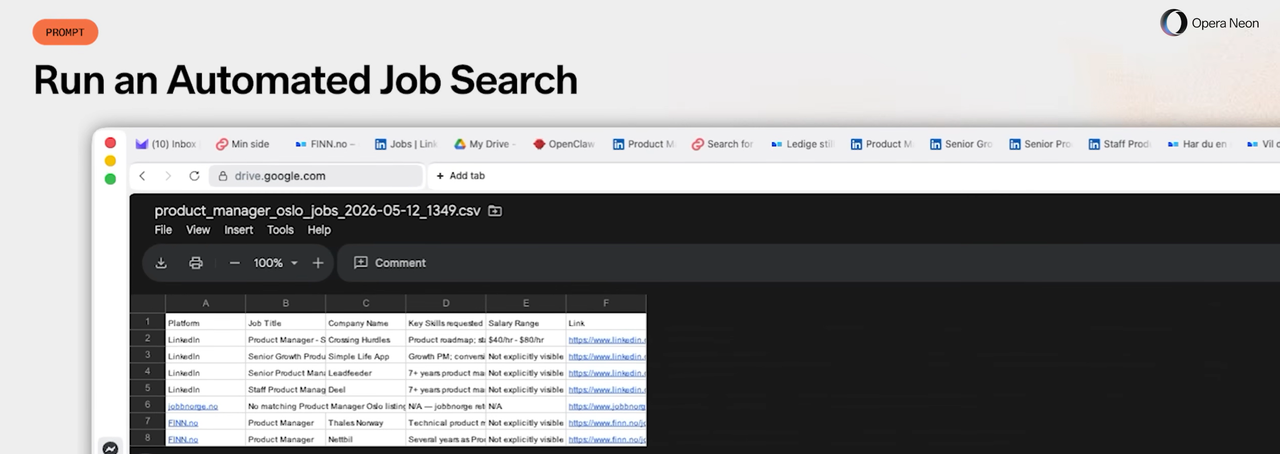 Eight new roles, pulled from three job sites and organized in one file.