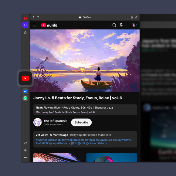 YouTube in the sidebar
