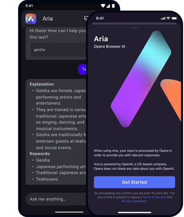 Aria Browser gratuito AI