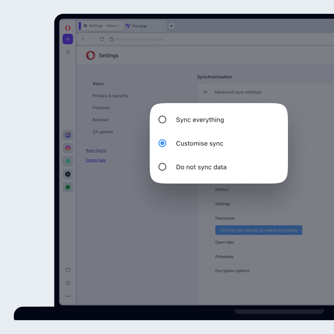 Sync browsing data in the Opera browser Opera Browser