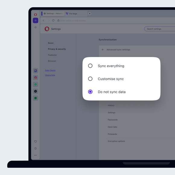¿Qué datos de navegación sincroniza Opera para ordenadores?
