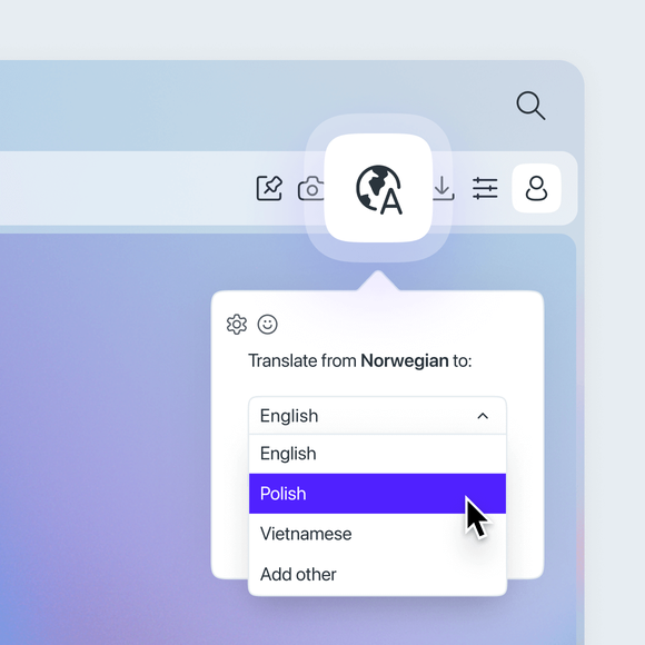One-click translation