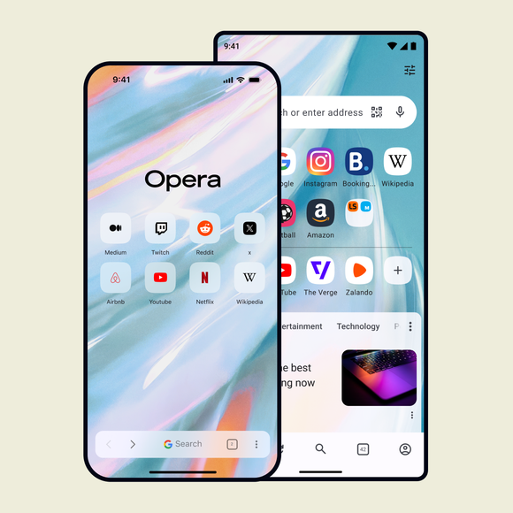 Appareils mobiles équipés d'Opera pour iOS et d'Opera pour Android.