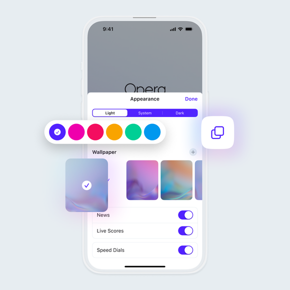 Papéis de parede e temas personalizados