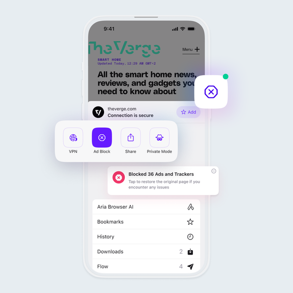 Bloqueador de anúncios incorporado