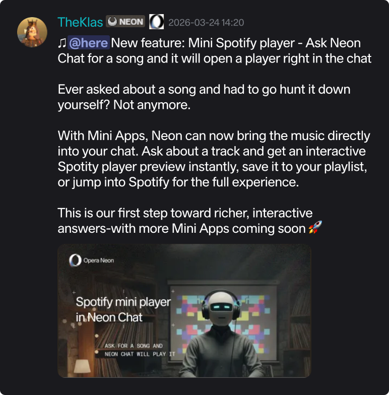 Community member Discord message