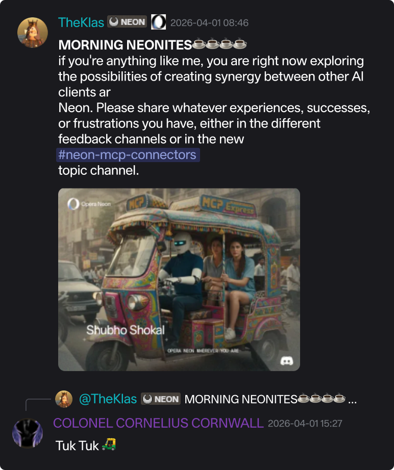 Community member Discord message