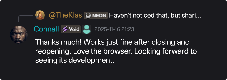 Community member Discord message