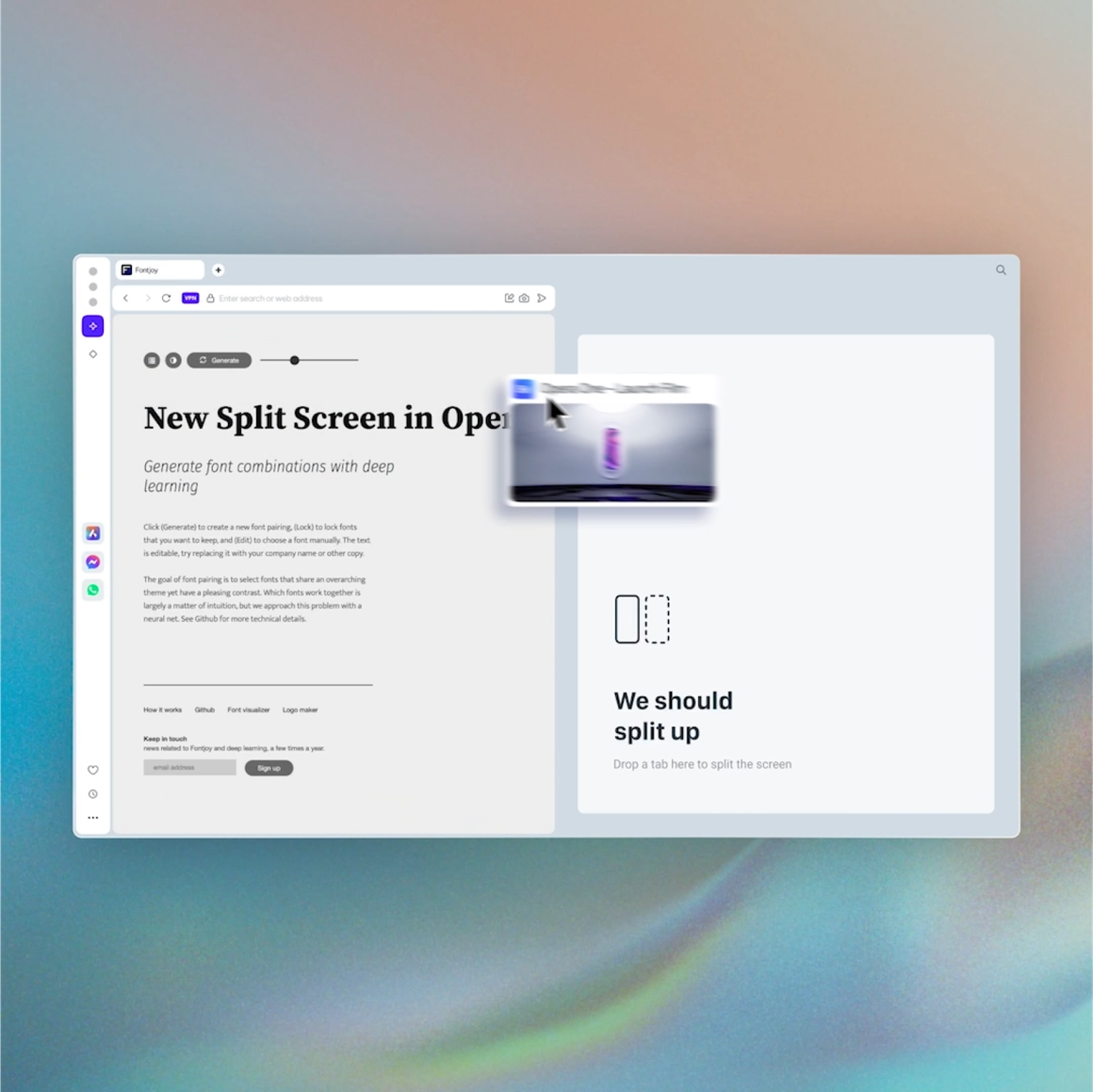 Split Screen | Dual window browser | Opera