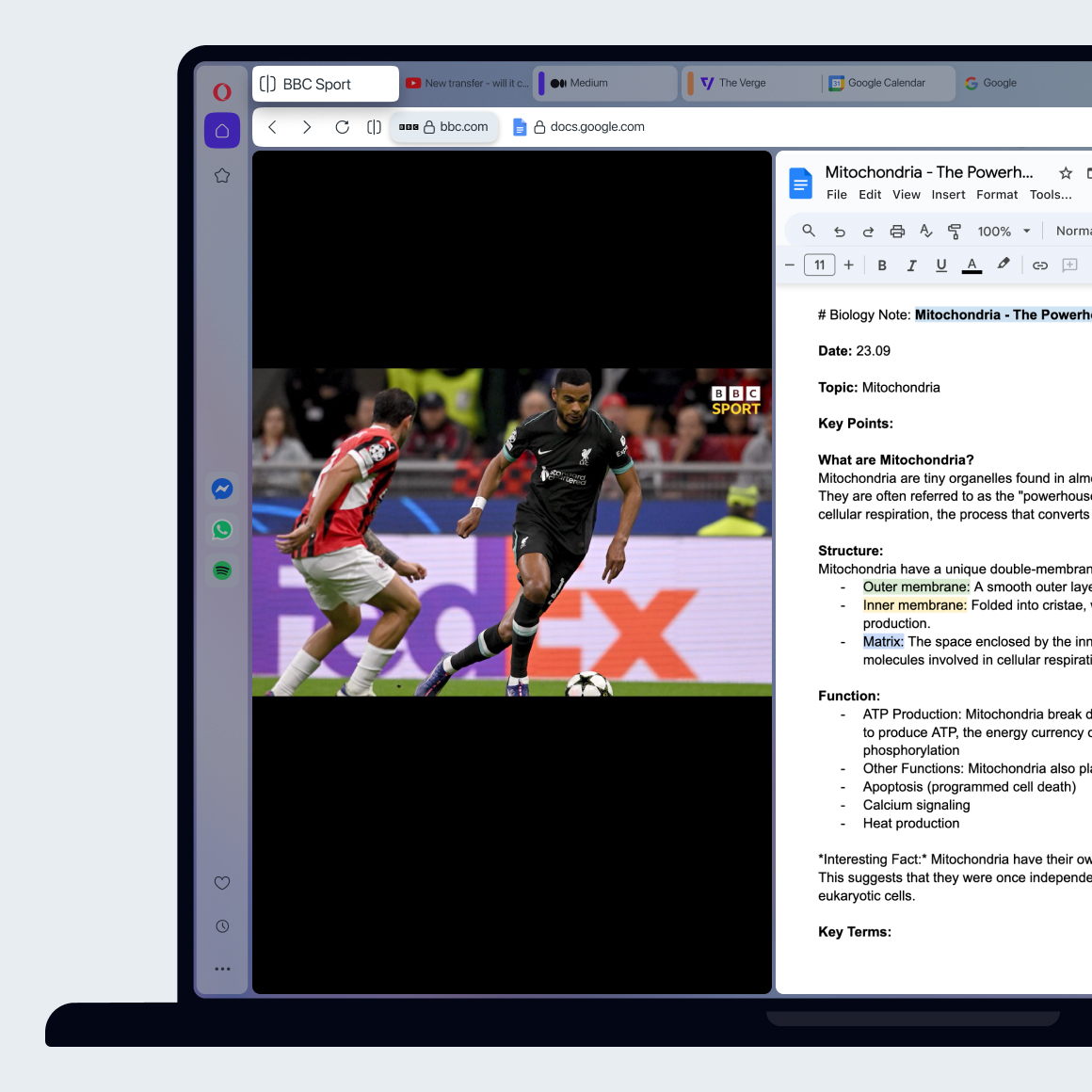 Split Screen | Use tabs side by side | Opera
