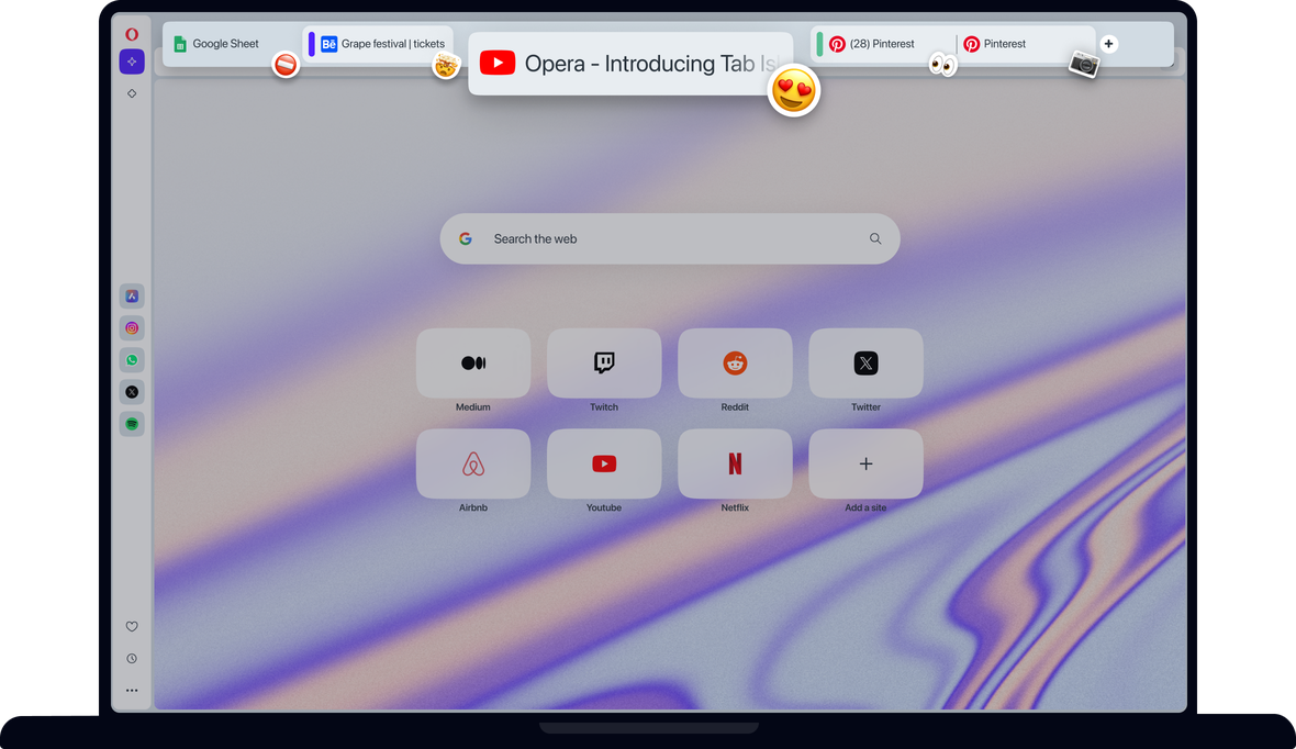 Tab Emojis in Opera Browser