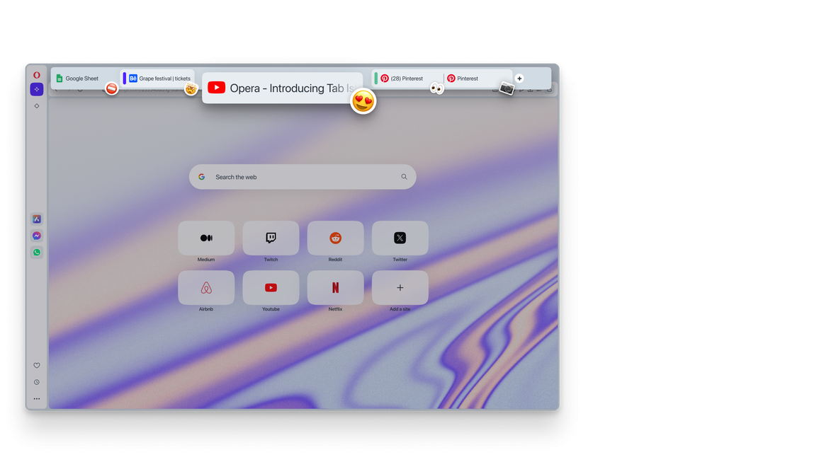 Opera Tarayıcıda Sekme Emojileri