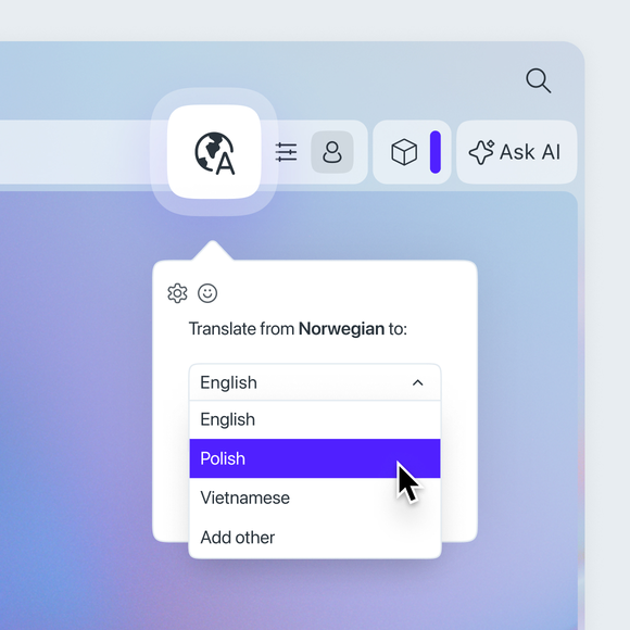 One-click translation